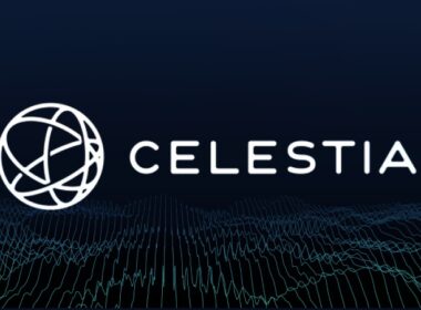 The Celestia logo in front of a dark blue background