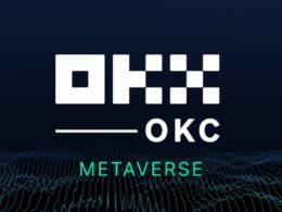 The OKC logo in white above green text that says "metaverse".